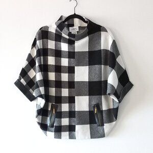 JOSEPH RIBKOFF checkered poncho/cape/sweater